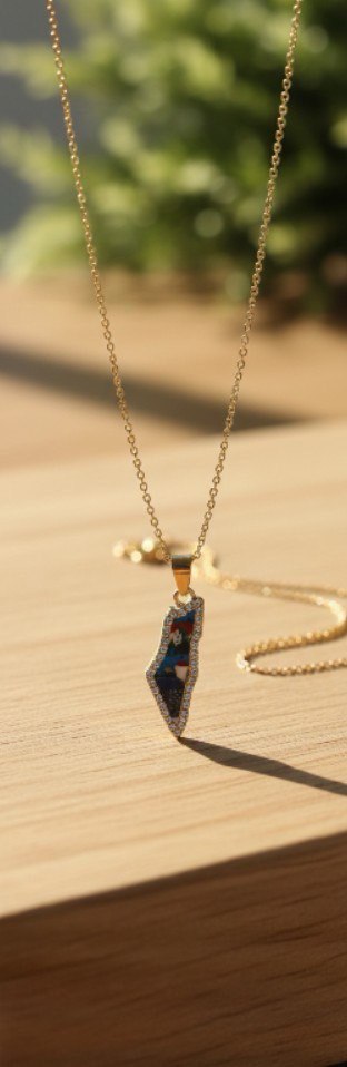 Palestine Map Gold Necklace