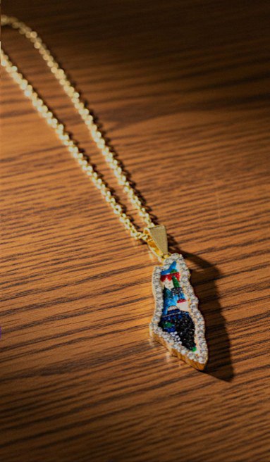 Palestine Map Gold Necklace