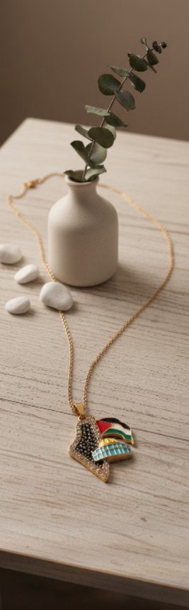 Palestine Map GoldNecklace