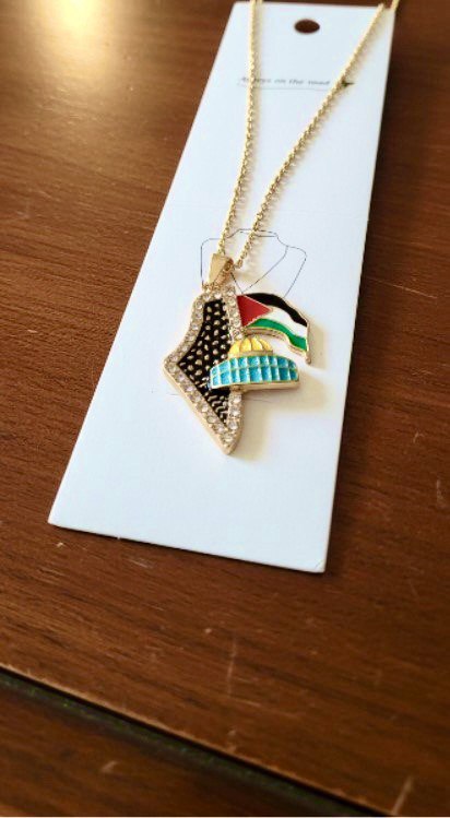 Palestine Map GoldNecklace