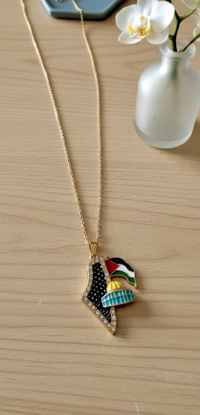 Palestine Map GoldNecklace